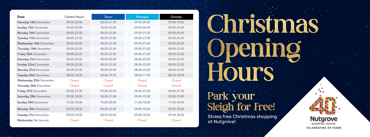 Xmas Opening Hours 2024